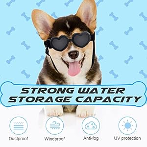   Small-Dog-Goggles-UV-Protection-Goggles-Coldairsoap-Small-Breed-Dog-Sunglasses-Heart-Shape-Dog-Sunglasses-with-Adjustable-Strap-Pet-Sunglasses-Windproof-Anti-Fog-Dustproof-Glasses-Black