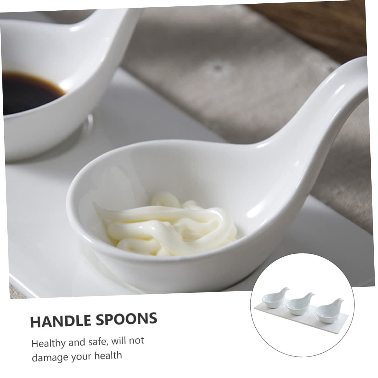 Alipis Set of 4 Sauce Bowls Caviar Spoons Dishwasher Friendly Elegant Serving Dishes