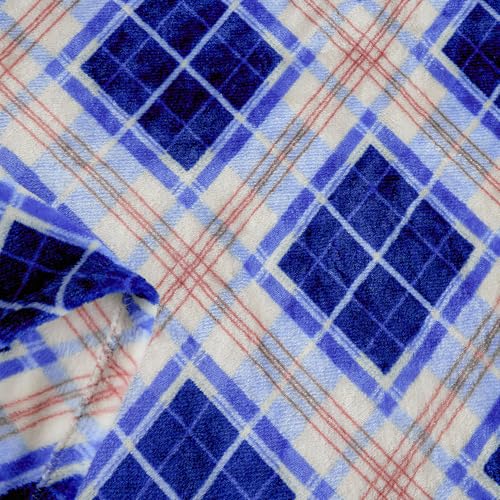 COOVA Oversized King Fleece Blanket 120x120 inches, Soft Cozy Warm Giant Extra Large 10'x10' Blanket for Bed, Sofa, Couch,Travel, Camping, California Huge Flannel Big Throw Blanket, Rhombus Dark Blue