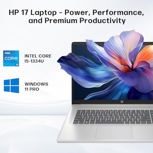 Image of HP 17 Inch Business Laptop, Intel 10-Core i5-1334U(Up to 4.6 GHz), 17.3 inch HD+ Display, 16 GB RAM, 1 TB SSD, Backlit Keyboard, Fingerprint Reader, Wi-Fi 6, Windows 11 Pro, w /RECOLX AI Voice Recorder