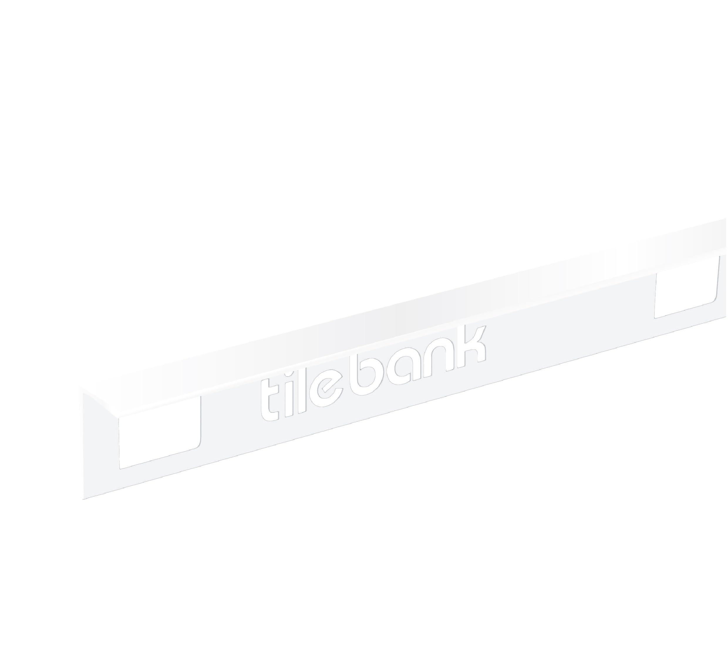 Tile Trim Edge 5 Pack – 2.5m Aluminium Straight Square Edge Tile Trims – 8mm, 10mm, 12mm – Multiple Colours – Bathroom & Kitchen Wall Edging (Gloss White, 8mm) — image 1