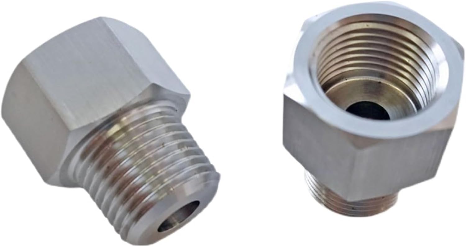 1pcs M10/14/20 1/8" 1/4" 3/8" 1/2" BSPT NPT Female Male Stainlessl Reducer Bushing Pipe Fitting Connector Coupler High Pressure Gauge(1l4 NPT Female,1l4 NPT Male)