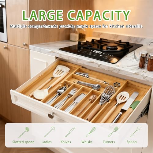 Bamboo-Expandable-Silverware-Drawer-Organizer-Adjustable-Utensil-Tray-Cutlery-Holder-for-Kitchen-Drawer-Flatware-Storage-Organizer-for-Spoons-Forks-and-Knives-Natural-5-Slot