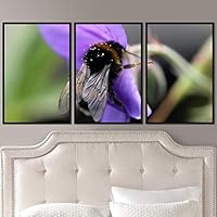 3 Piece Framed Canvas Wall Art Colorful Bee Insects Canvas Prints Home Artwork Decoration for Living Room,Bedroom - 16