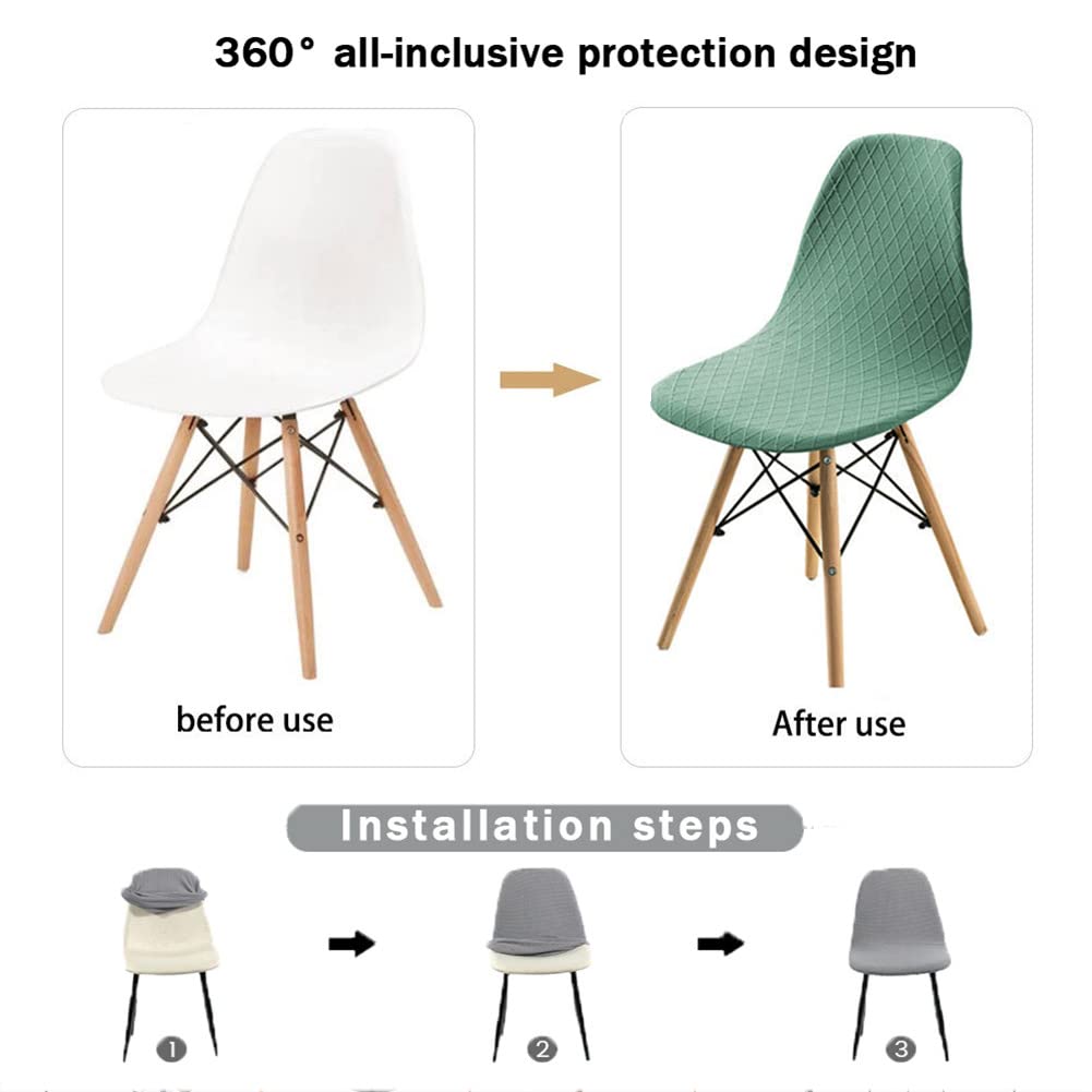 Mateju 1 2 4 6 8 Pezzi Coprisedie con Schienale Senza Braccioli Universale Elastico Lavabili Coprisedia Scandinava Elasticizzate Fodera per Casa Cucina Sala da Pranzo (Jacquard,1pc