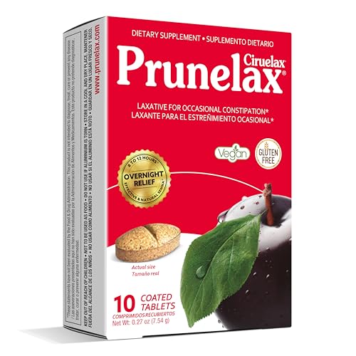 Image of Prunelax Ciruelax Regular Strength Laxative Tablets - Overnight Relief for Occasional Constipation, Senna Extract, Vegan & Gluten-Free, Fast-Acting Gentle Relief - 10ct