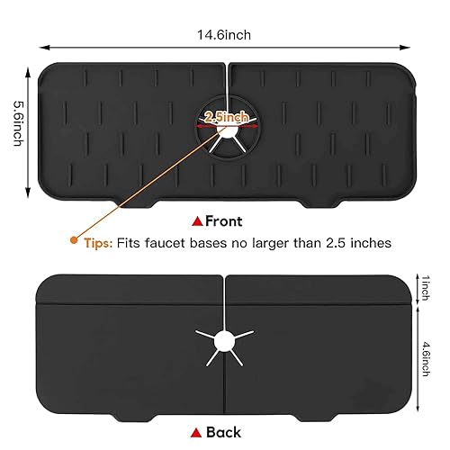 Miniatura 5 de Tapete de silicona para grifo, tapete para atrapar agua para grifo, protector contra salpicaduras para fregadero de cocina, protector de
