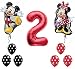 Qualatex Red Number 2 Mickey and Minnie Mouse Full Body Birthday Supershape Balloon Set