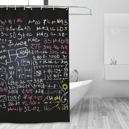 Rideau de douche mathématique imperméable 183x183 cm lavable avec 12 crochets - 2