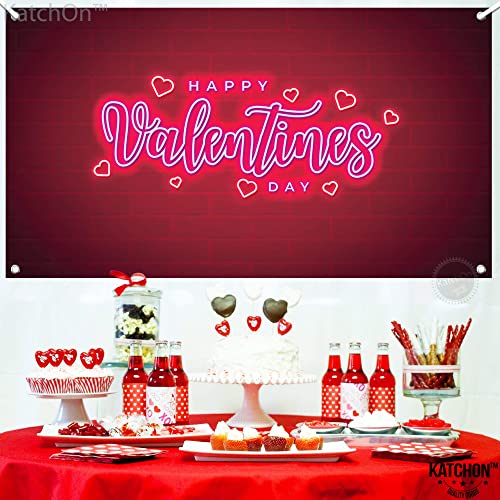 KatchOn, Happy Valentines Day Banner - XtraLarge 72x44 Inch | Neon Valentines Day Backdrop, Valentines Day Decorations | Valentines Backdrop for Photography | Valentines Banner, Valentines Decorations by KatchOn - Image 8