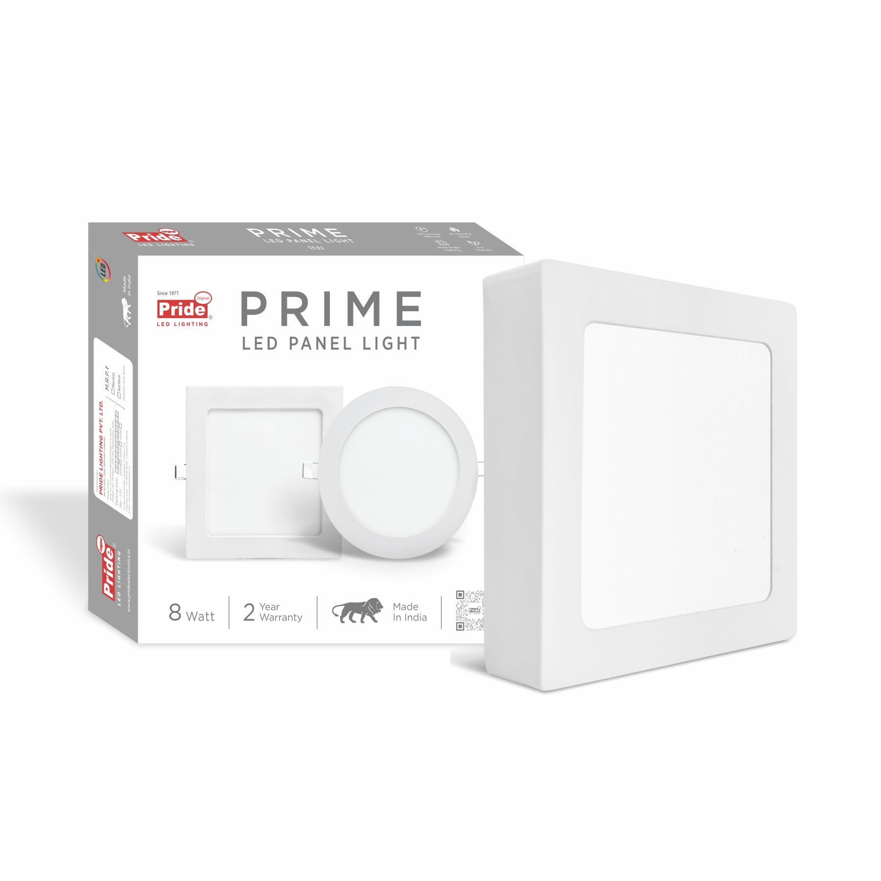 Pride Lighting | Prime LED Panel | 8 Watt | Square | Surface Ceiling Light (White)-picture-10