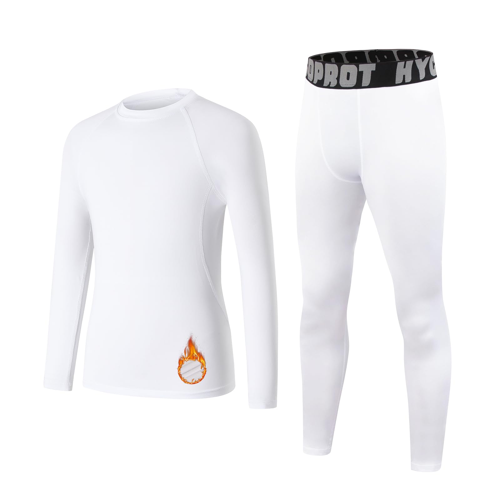 HYCOPROT Ropa Interior Térmica para Niños Conjunto Deportivo Camiseta de Compresión Esquí Invierno Cálida