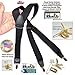 Hold-Up Suspender Company Casual Series Suspenders for Men In the Traditional Y-Back Style with USANo-Slip Clips (All Black YG)