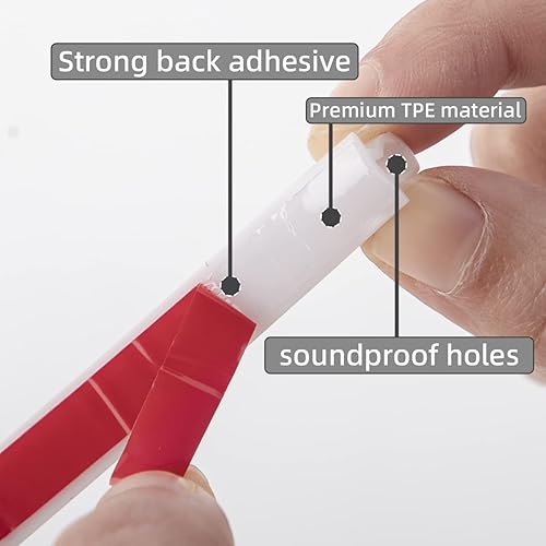 Miniatura 4 de Tira de sellado de puerta de goma de 9.8 pies para puertas y ventanas, tira de aislamiento de puerta autoadhesiva, selladores de puerta