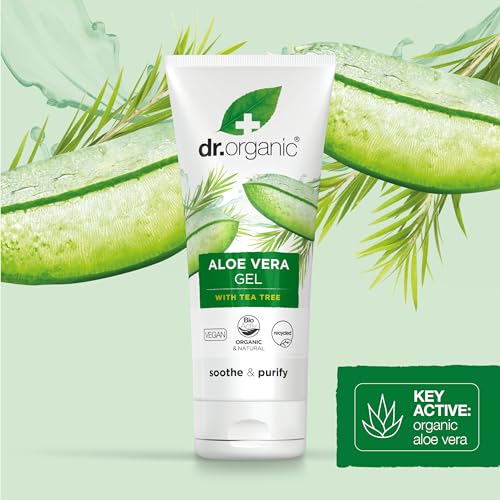 Dr.Organic Gel De Aloe Vera Con Aceite De Árbol Del Té Orgánico Y Árnica, Negro, 200 Mililitro - imagen 5