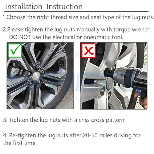 Image of WHEEL CONNECT Open End Spline Lug Nuts, Acorn for Conical Seat. Thread 12x1.25, Set of 20 with 1 Key and 1 Storage Bag, for Aftermarket Custom Tuner Wheel with Center Cap. Chrome Finish.M12 X 1.25