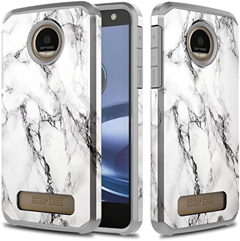 Townshop Moto Z Play Case, Moto Z Play Droid Case, Marble Pattern Design Hard Impact Dual Layer Shockproof Bumper Case for Motorola Moto Z Play/Motorola Moto Z Play Droid