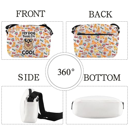 Golden Retriever Crossbody Bag Golden Retriever Gifts for Dog Lover My Dog Thinks I'm Cool Adjustable Strap Crossbody Bag3