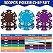 Jerify 300 Pieces Game Poker Chips Set Mini Composite Dice Striped Chips Plastic Game Chips Fake Poker Card Game Chips for Texas Holdem Blackjack Roulette Games Party, 12 Colors
