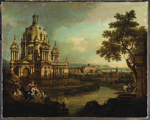 Impression tableaux graffiti Bernardo Bellotto affiche église dôme déco murale 60x90