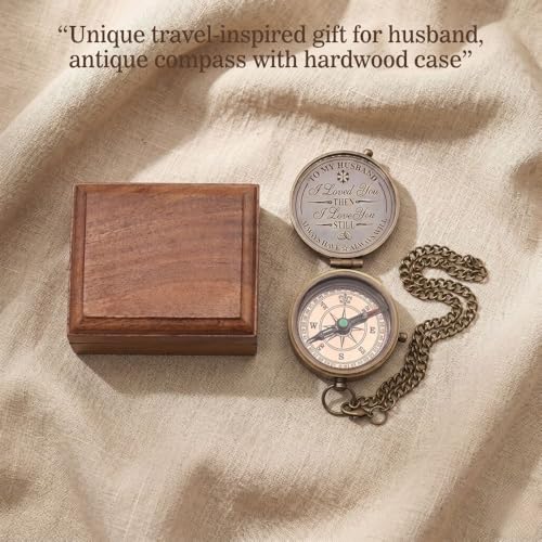 Brújula vintage de latón para regalar a esposo 50mm miniatura 2
