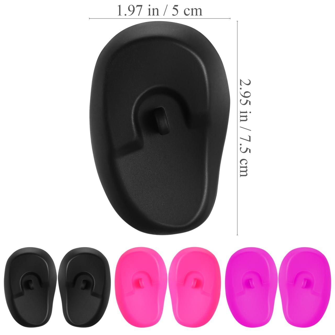 Healifty 3 Pairs Silicone Ear Covers, Hair Dye Shower Protectors image 3