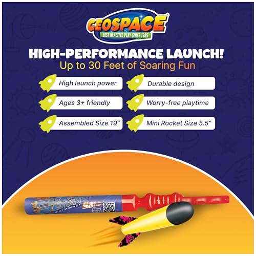 image for Geospace Hand Held Pump Rocket Mini Size (Single Pump) – Flying Foam