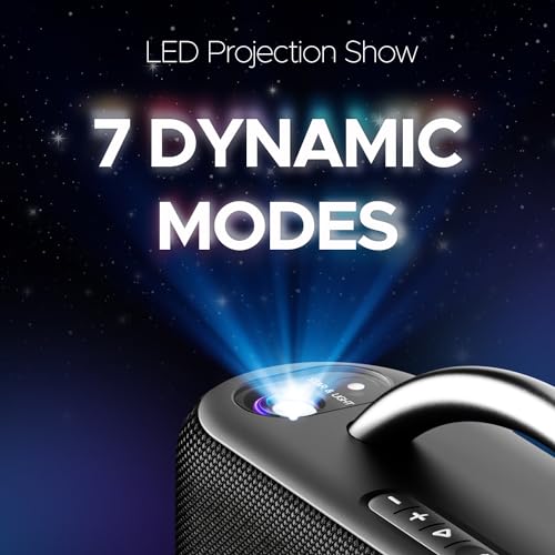 boAt Stone Lumos 60W Bluetooth Speaker w/ 7 LED Projection Modes, Hearables App Support, Dual EQs, Up to 9hrs of Playtime, TWS Feature, Built-in Mic, BT v5.3(Midnight Black) 2 519kMCdKgaL