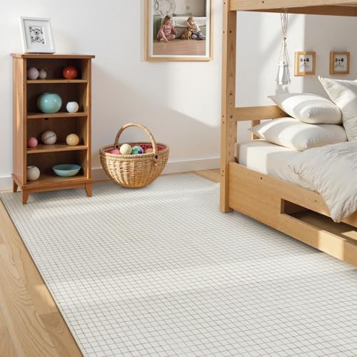 Tapete Beige Geométrico 5x7 Pies Lavable miniatura 4