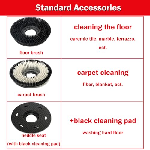 INTSUPERMAI Floor Scrubber Cleaner Heavy Duty Polisher Floor Buffer Machine 17" Tile Scrubber Multifunction Motion Floor Machine 110V