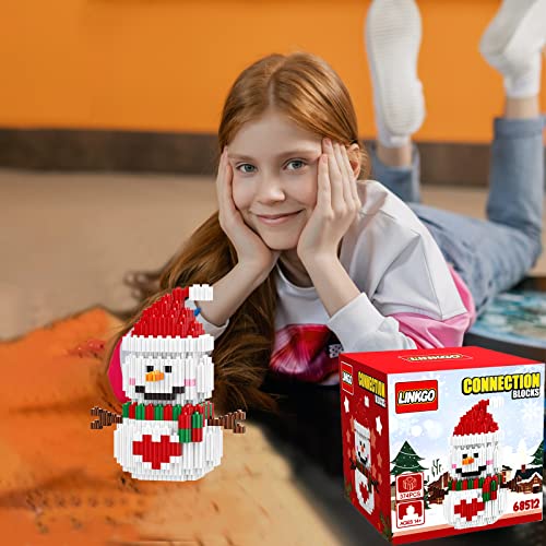 Image of Christmas Building Blocks Compatible for Lego Christmas Snowman Micro Blocks Stacking New Toys Holiday Present Box New Year Gifts for Kids 6-14+ Years Old Boys and Girls(Snowman)