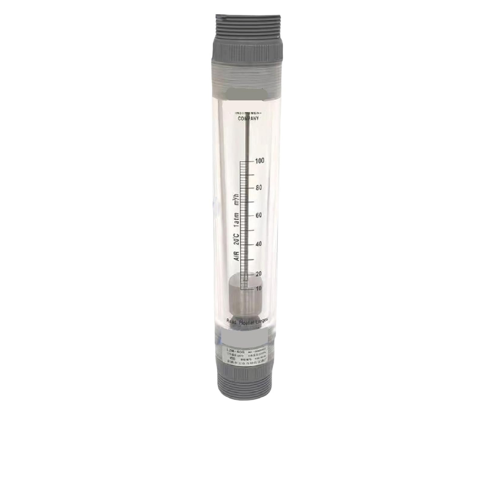 Rotámetro acrílico de LZM-40G, medidor de flujo de área Variable, medidor de flujo en línea de paleta giratoria for uso Industrial de aire comprimido líquido de Gas(Contact us)