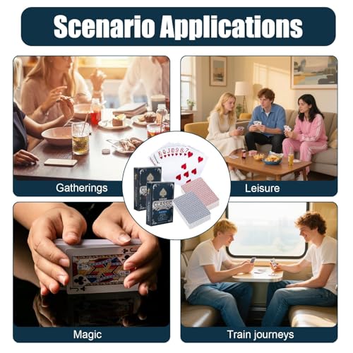 Wasserfeste Plastik Spielkarten, 1 DeckBlau, Ideal für Poker, Doppelkopf, Romme und andere Kartenspiele, Langlebig und Spielstarke Spielkarten – Bild 6