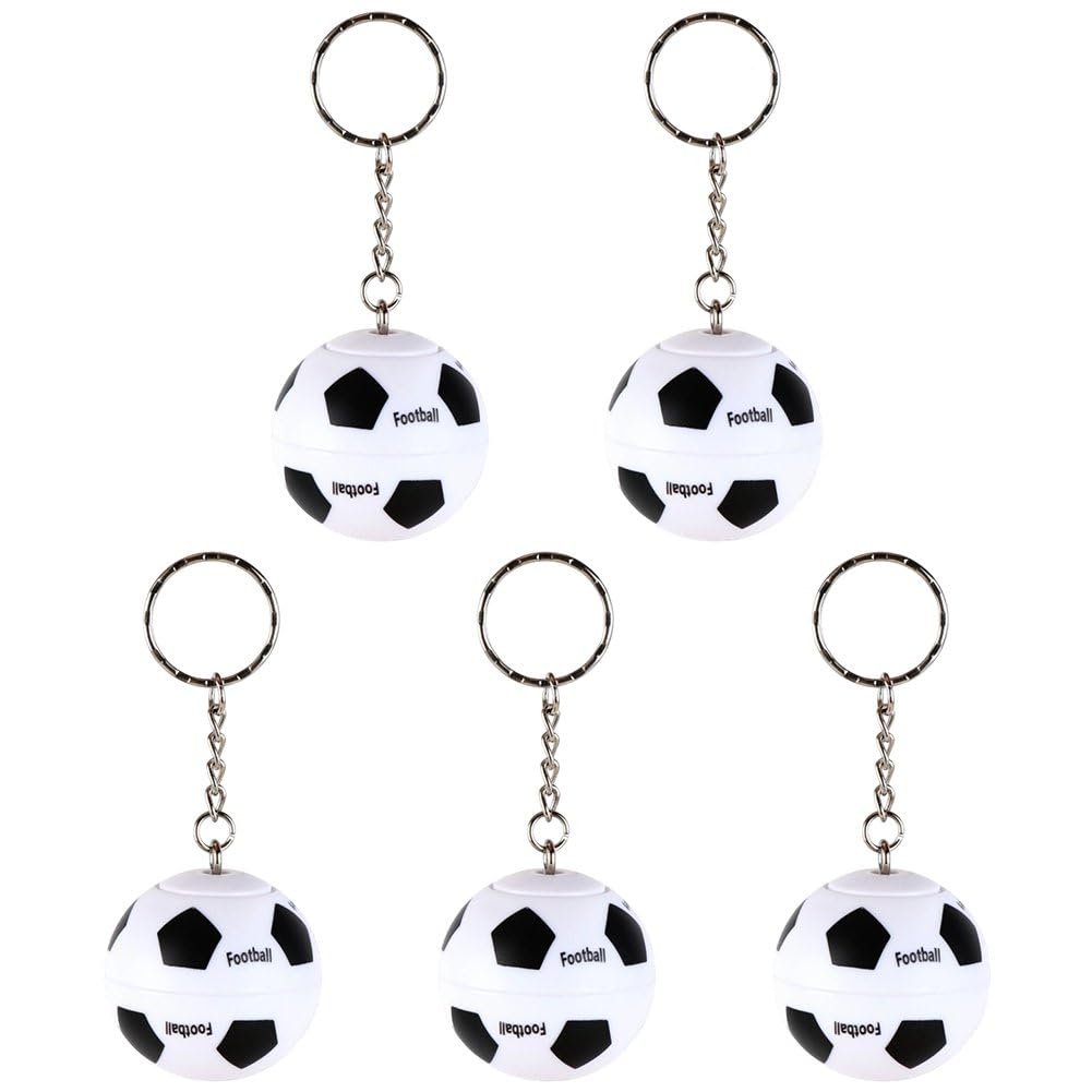 Sslvya 5 Pcs Soccer Keychains, Soccer Ball Key Rings Pendant Football Key Chains Sports Bag Charm Decor for Carnival Reward Party Favors