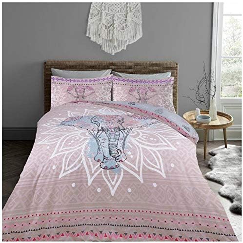 GC GAVENO CAVAILIA Highland Cow Bedding Double Bed With Pillowcases, Easy Care Striped Duvet Covers, Breathable Quilt Set Grey, 719267