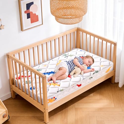 Image of Mini Crib Mattress 38 inch x 24 inch x 4 inch- Firm Support and Comfort Premium Foam,Noiseless and Odorless,Hypoallergenic Mini Crib Mattress,Fits Mini and Portable Cribs,Dual Sided with Soft Breathable Fabric