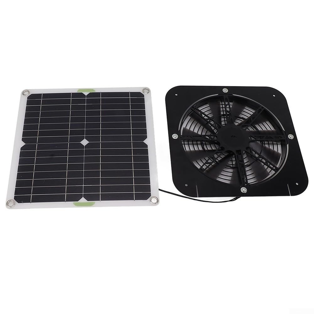 Extractor solar, 50W Ventiladores Industriales, Ventilación Eficiente, Impermeable, Para Gallineros, Invernaderos, Cobertizos, Casas de Mascotas