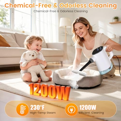 Handheld Steam Cleaner, Multi-Surface Steam Cleaner with Safety Lock, Adjustable Portable Steamer Cleaning with 11pcs Accessories for Home,Floor,Grout, Car, Couch,Furniture - 450ML Water Tank — view 6
