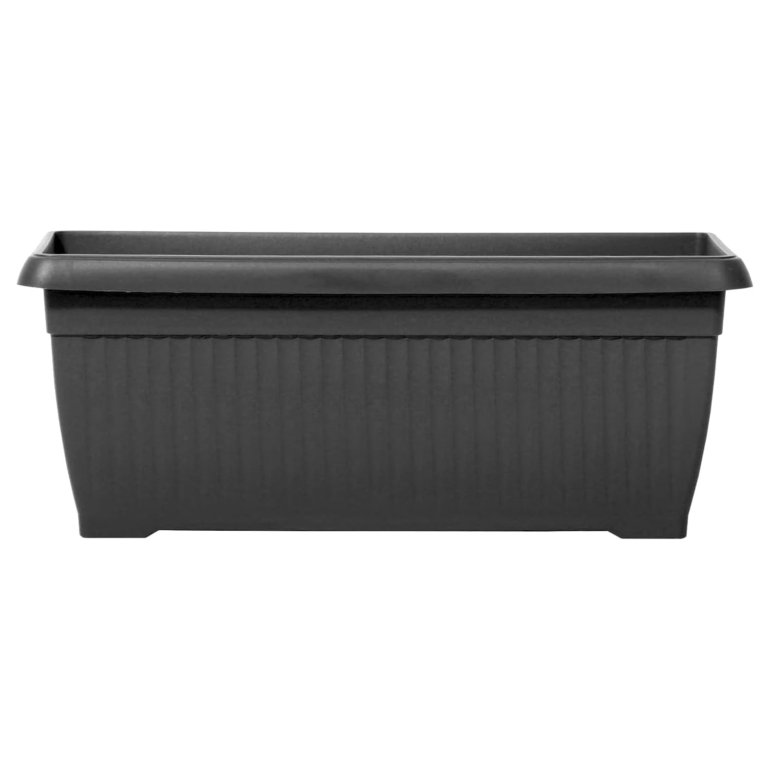 IMJ-Global Lot de 3 pots à fleurs rectangulaires en plastique, 70 x 30 x 27,7 cm, pour intérieur extérieur, couleur noir, volume 30 litres, design moderne