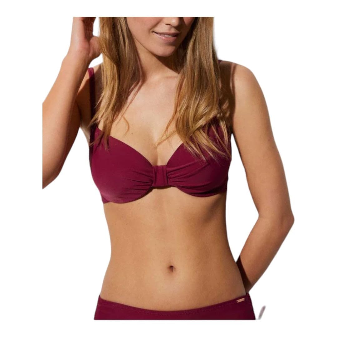 YSABEL MORA Top Bikini con aro Reductor Copa D Granate