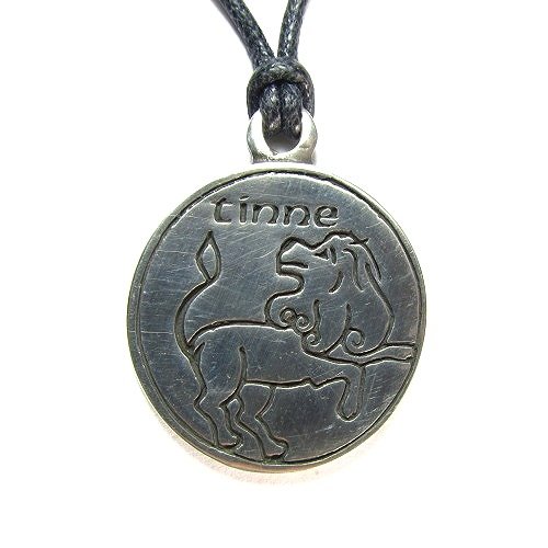 Creative Ventures Jewelry Tinne, Celtic Astrology Two Sided Pewter Pendant on Cord Necklace