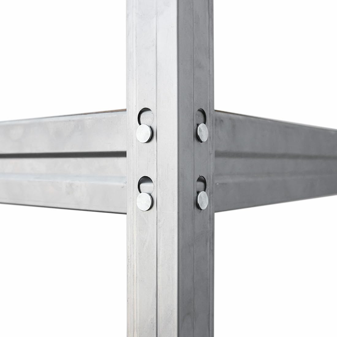 Regał do dużych obciążeń Bullrack Rivet 200 x 200 x 60 cm – 4 półki po 600 kg – ocynkowany, system wtykowy, regulacja wysokości, regał magazynowy, regał warsztatowy, regał garażowy z
