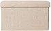 GreaTool Taburete para almacenaje, Puff Plegable, Banco Dormitorio, Salón (45x25x25CM, Beige)