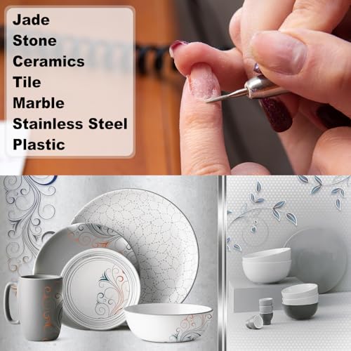 Set 7 Piezas Fresas Diamante 120-140 Grits 2.3mm Bullet-Head miniatura 7