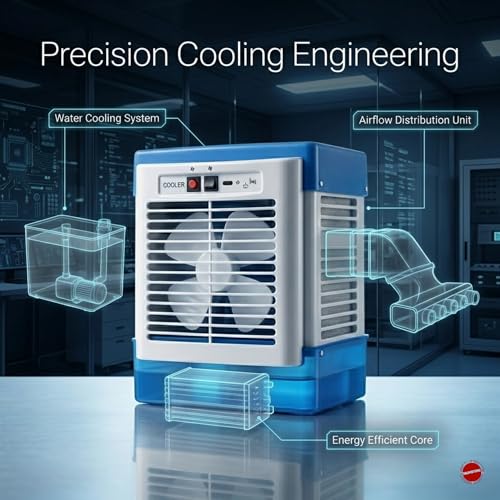 Image of DRUMSTONE Personal Air Cooler with Water Tank for Home, Office & Bedroom | Portable Evaporative Air Cooler | Energy Efficient Mini Desert Cooler | Lightweight Personal Room Cooler