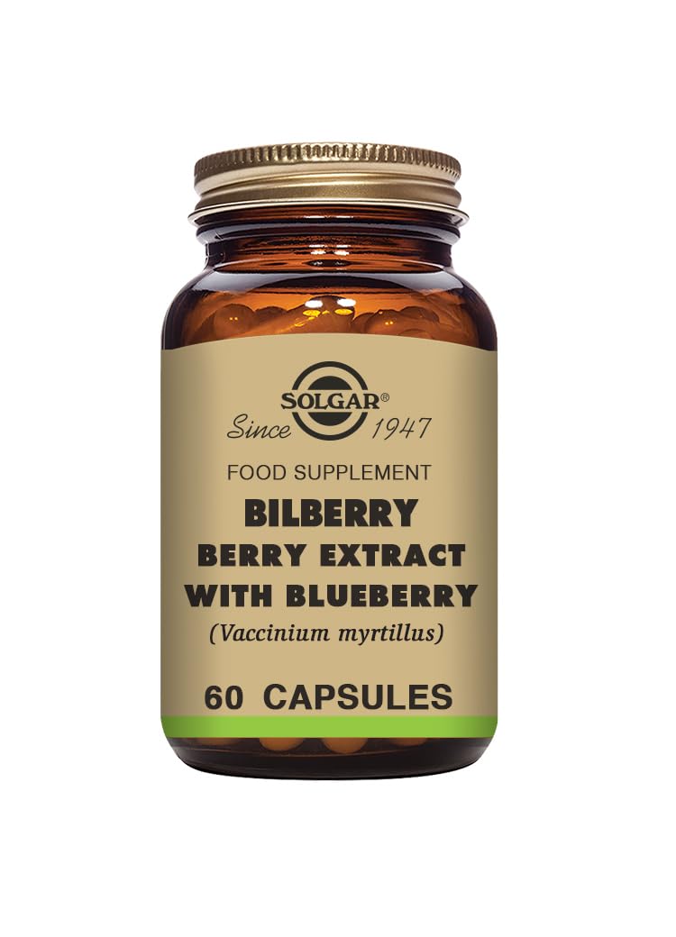 Bilberry Berry Extract with Blueberry Vegetable Capsules - Pack of 60 - Antioxidant - Supporting Daily Wellbeing -Vegan and Gluten Free
