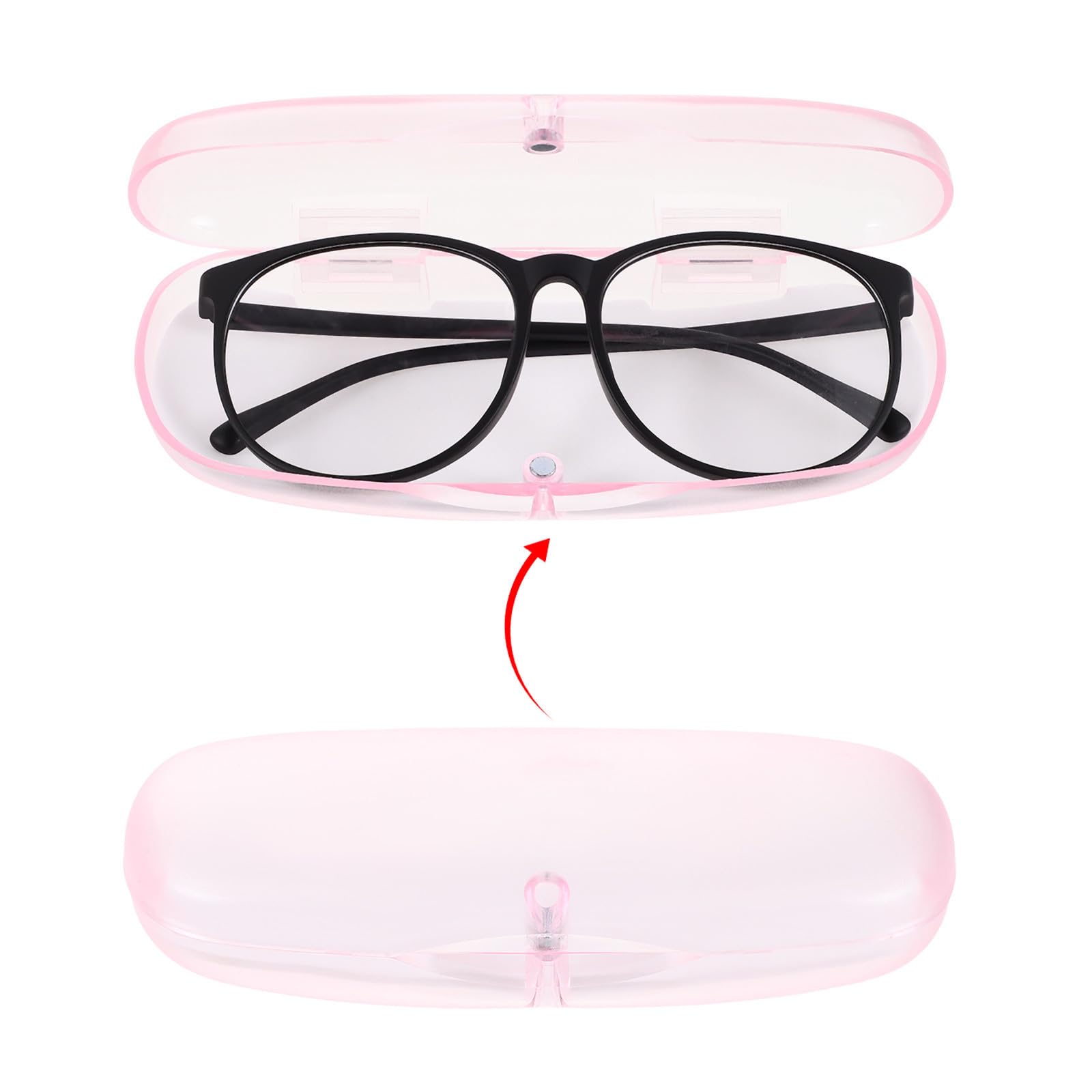 10 Pezzi Custodia Occhiali Opaca Portatile in Pvc, Rigida, Rosa