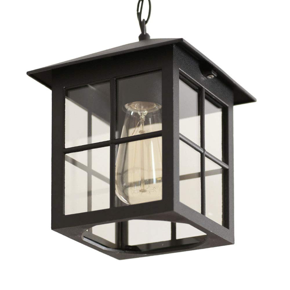 Mengjay B Trade E27 Hanging Lamps Outdoor Pendant Light Retro Ceiling Light Vintage Industrial Metal Lantern Lights Rainproof Waterproof Gazebo Villa Loft Patio Alcony Courtyard Outdoor Chandelier (B)
