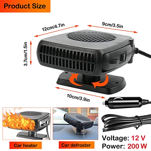 Kinowji SJ-006 Car Heater, 200W 2 In 1 Portable Car Heater Fast Heating Quickly Defrost Defogger Demister Heat Cooling Fan Auto Dryer Windshield Defroster Plug In Cigarette Lighter thumb #2
