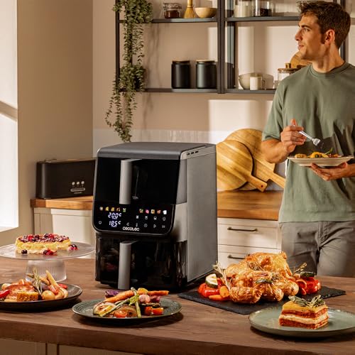 Cecotec Friteuse à Air sans Huile Air Fryer Cecofry DuoLevel 10000 DuoSize Window. Design Vertical 2 Cuves de et Sync 10 Menus Température 80 200ºC Fenêtre Panneau Tactile - vue 7